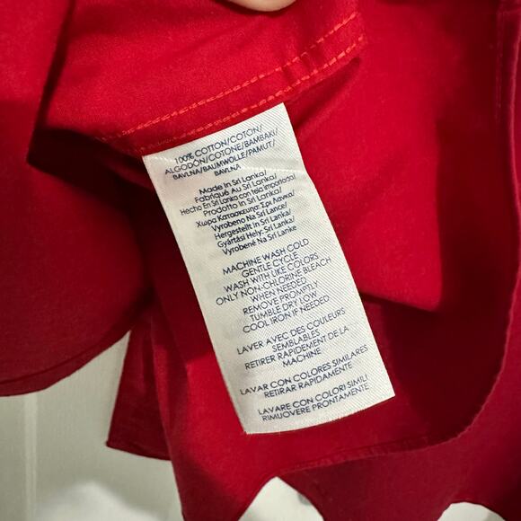 Chaps Ralph Lauren XXL RED NO IRON COTTON BLOUSE BUTTON DOWN - Picture 7 of 7